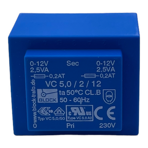 Block Printtransformator VC5,0/2/12  VC5,0/50 VE:3 Neu