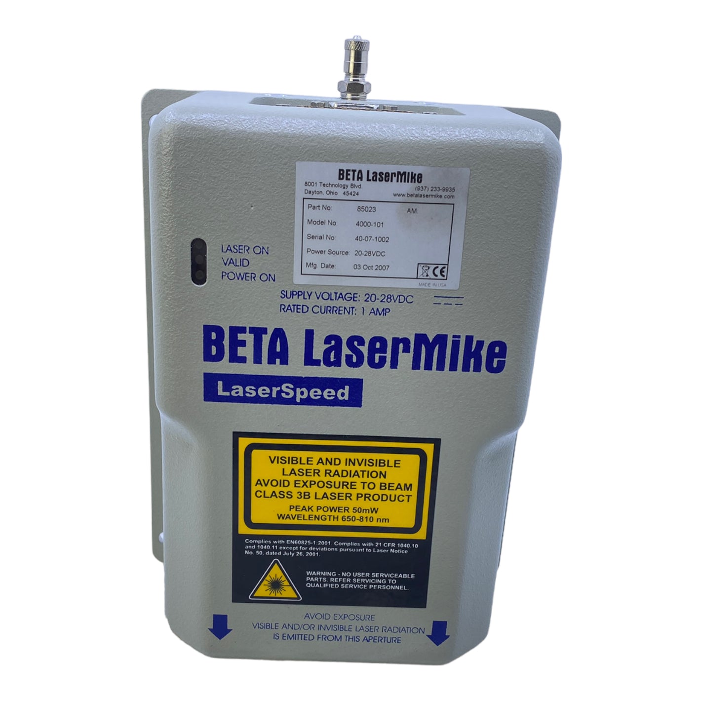 Beta LaserMike 85023 Laser 20-28V DC 