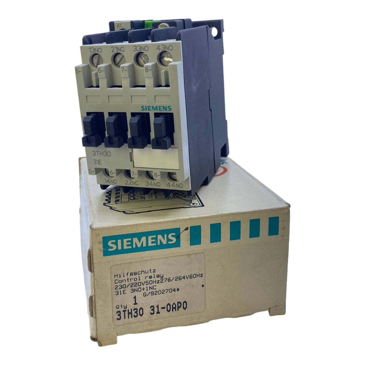 Siemens 3TH3031-0AP0 Auxiliary contactor 230/220V 50Hz 276/264V 60Hz 3NO+1NC 