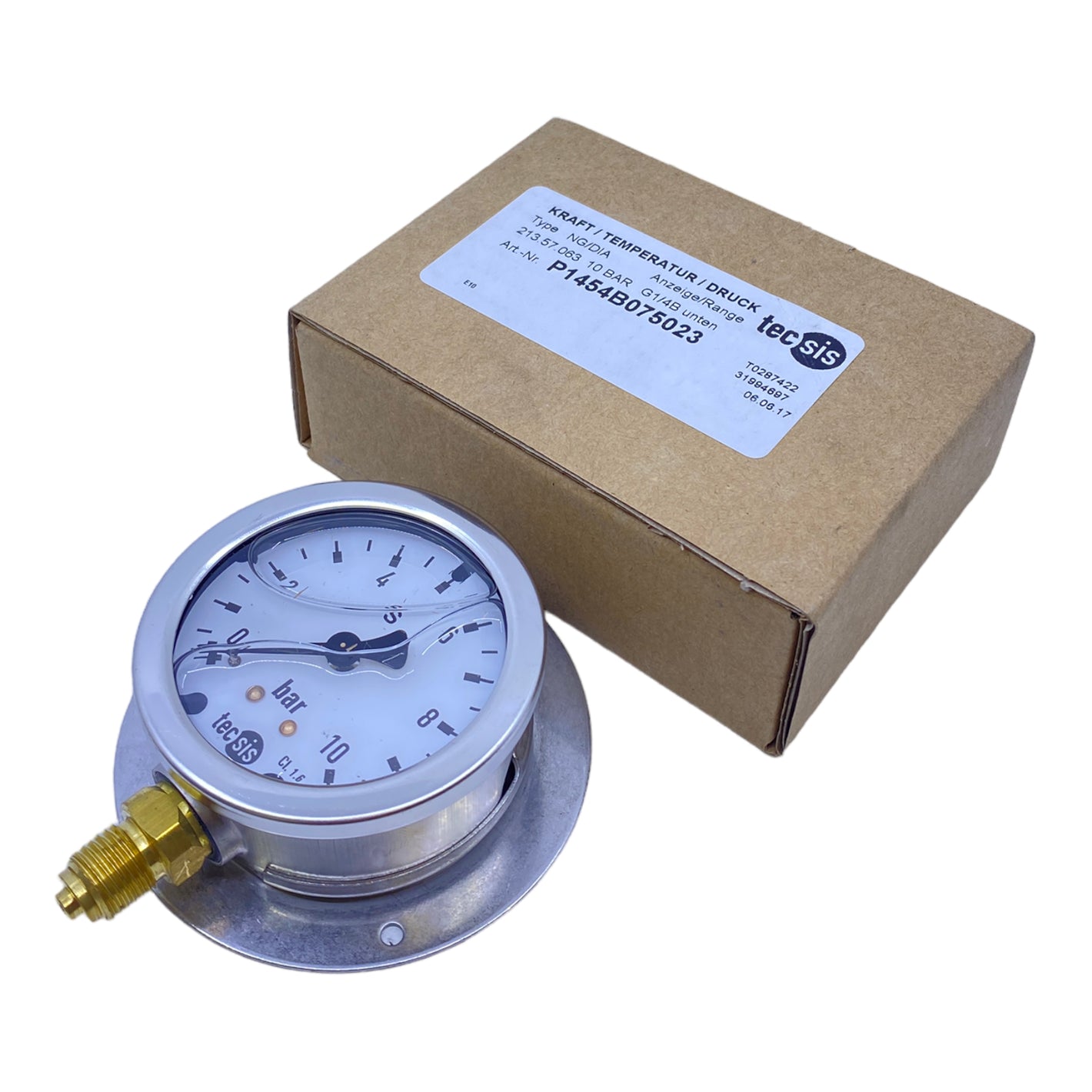 TECSIS P1454B075023 Manometer 0-10bar G1/4B Druckmessgerät