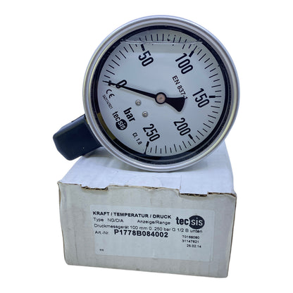 TECSIS P1778B084002 manometer 100mm 0-250bar G1/2B pressure gauge 