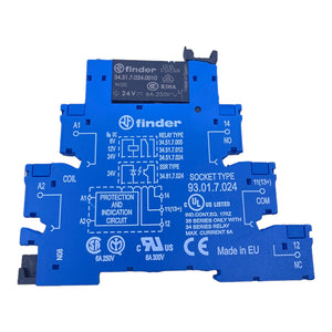 finder 93.01.7.024 Relais +34.51.7.024.0010 Sockel 24V 6A 250V