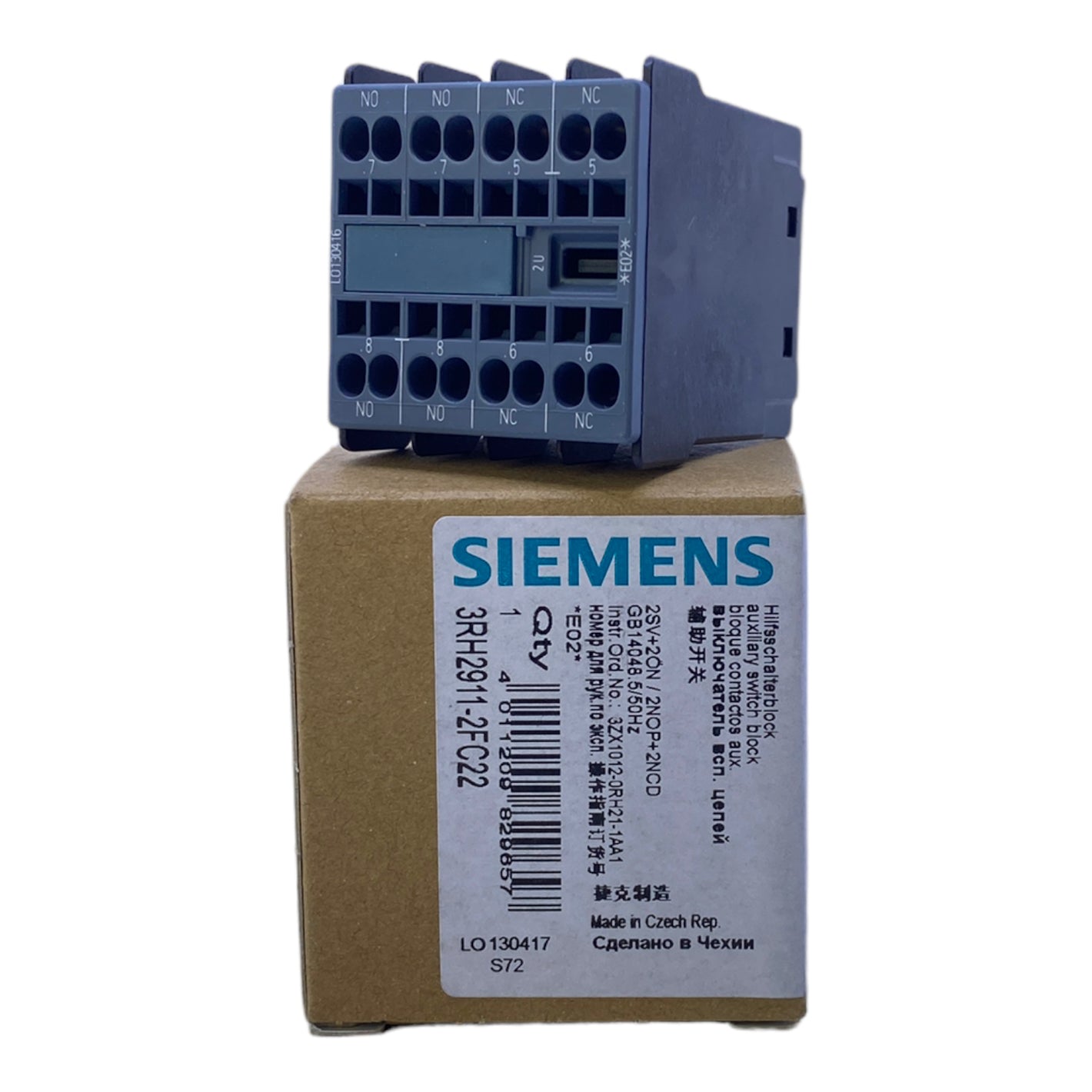Siemens 3RH2911-2FC22 auxiliary switch IP20 600V DC 690V AC 10A 6 kV 
