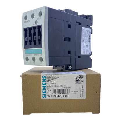 Siemens 3RT1034-1BB40 power contactor 3-pole 15 kW 400V DC 24V SIRIUS 690V 