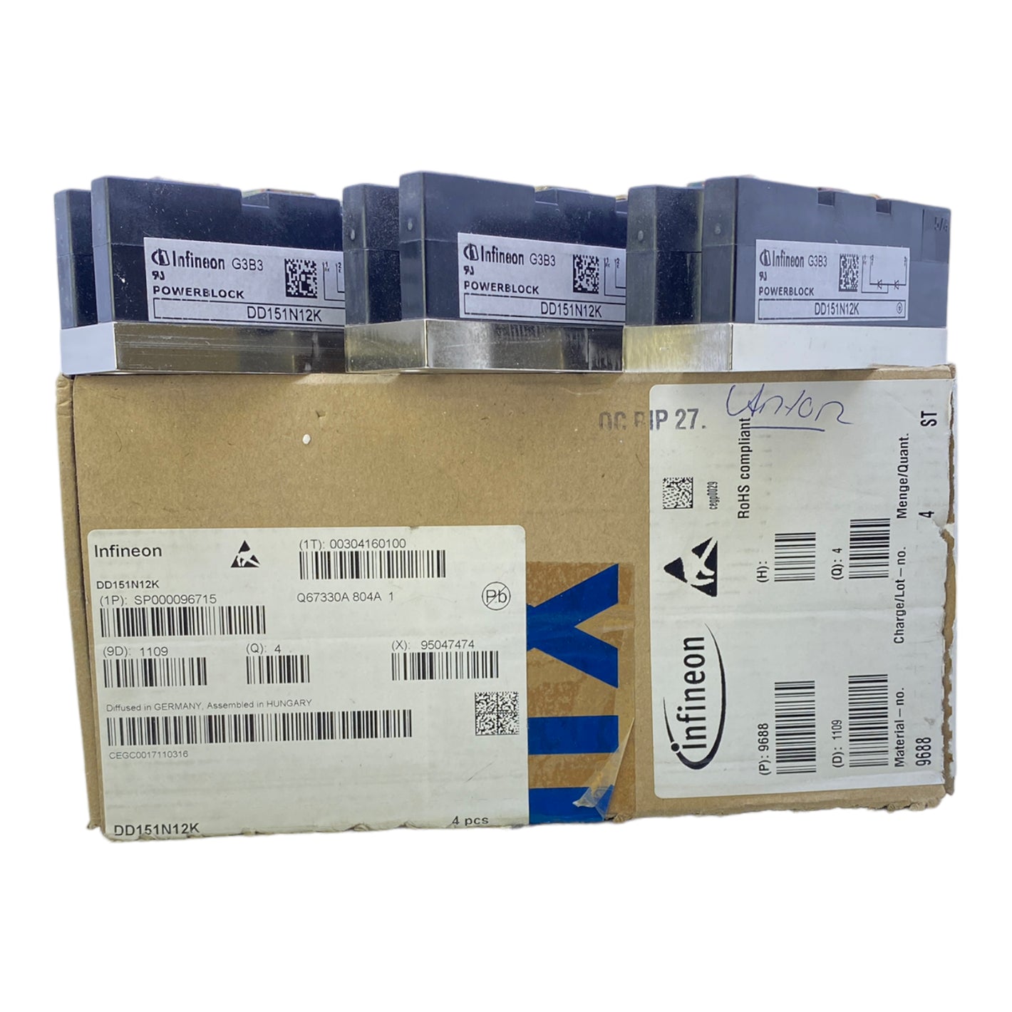 Infineon DD151N12K power block 1.2kV 20mA 240A PU: 3 pieces 