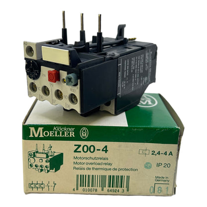 Klöckner Moeller Z00-4 motor protection relay 2.4-4A 1NO+1NC IP20 5kA 