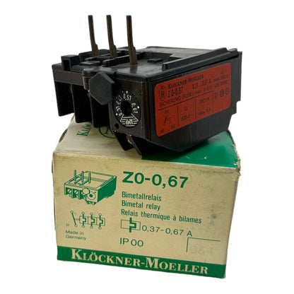 Klöckner Moeller Z0-0.67 motor protection switch 0.37…0.67A IP00 max 660V 500V 
