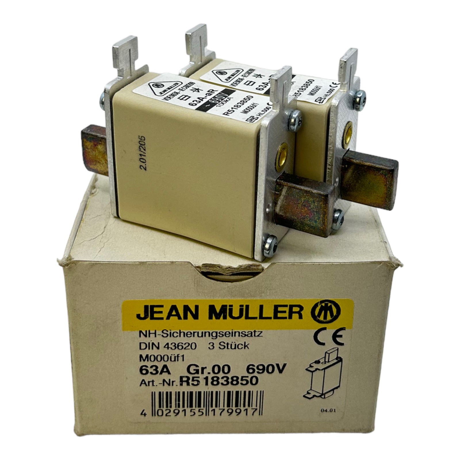 JEAN M LLER R5183850 Sicherungseinsatz 63A VE 2Stk Sicherung Einsatz jean-m-ller-r5183850-sicherungseinsatz-63a-ve-2stk-sicherung-einsatz