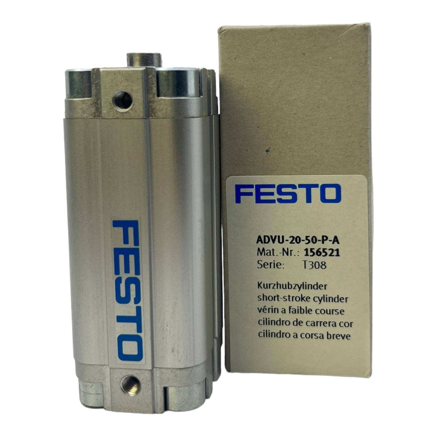 Festo ADVU-20-50-PA compact cylinder 156521 double-acting 0.8 to 10 bar Ø50mm 