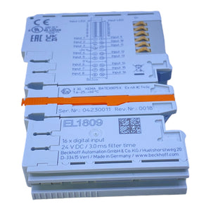 Beckhoff EL1809 input terminal 24V DC 3ms 16 inputs