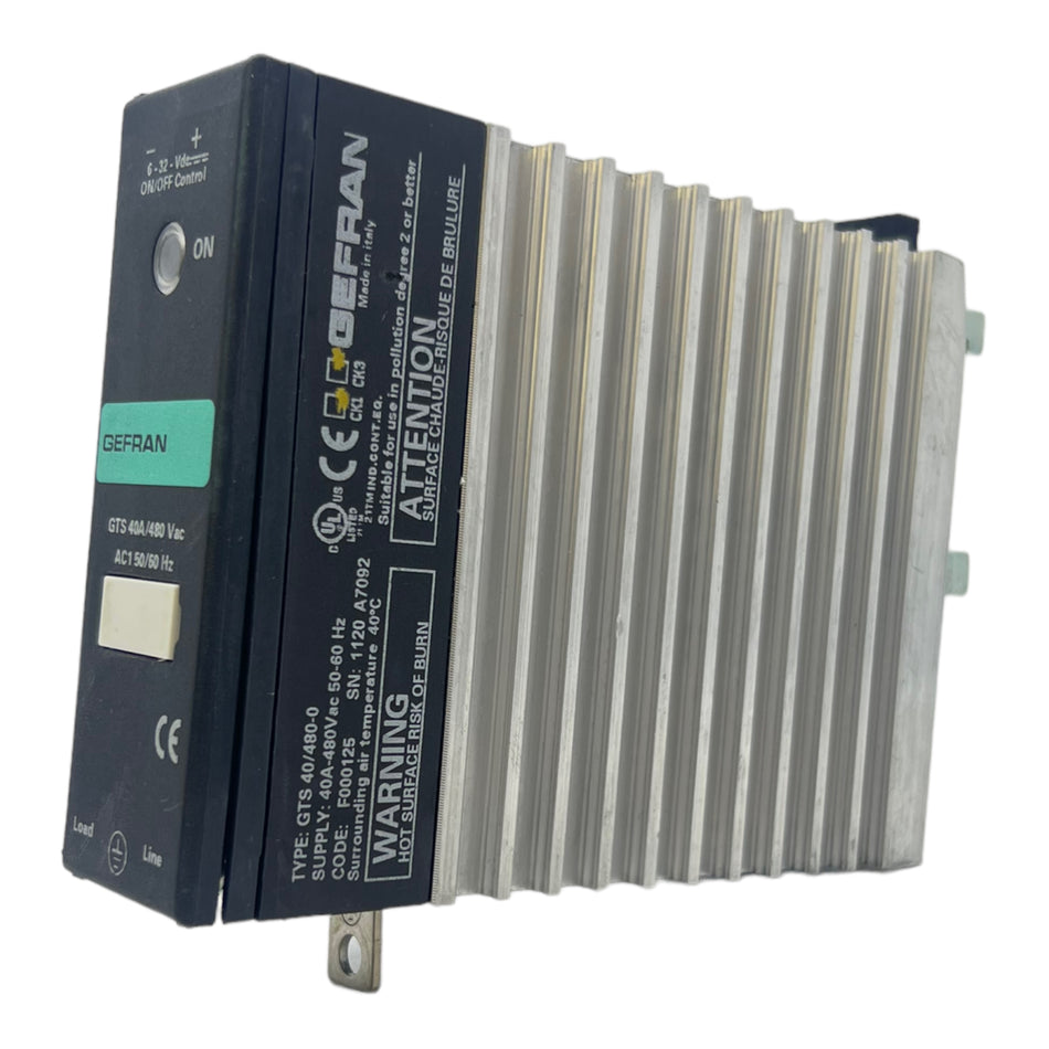 Gefran GTS40/480-0 Halbleiterrelais 480VAC 6-32VDC 40A 50/60Hz Temp.40°C