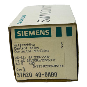 Siemens 3TH2040-0AB0 Hilfsschütz 40E Schraubanschluss AC 24V 50Hz/AC 29V 60Hz