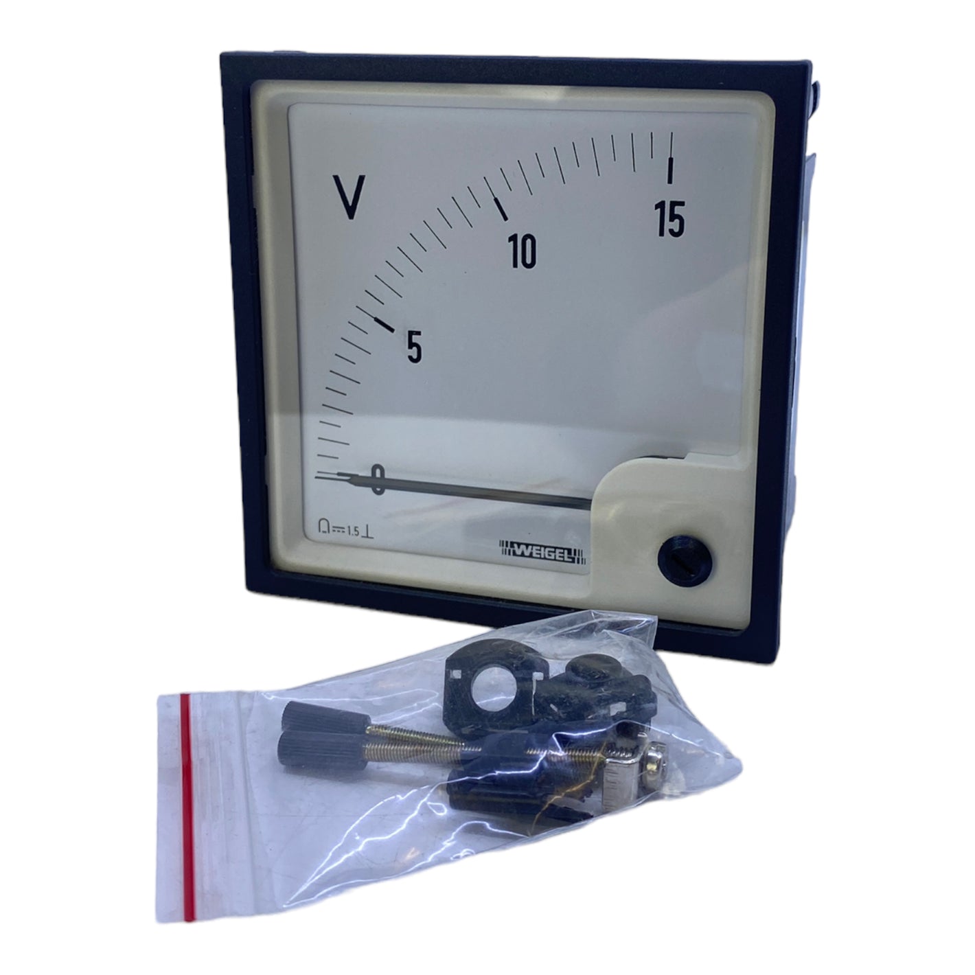 Weigel PQ96 panel-mount instrument with moving-coil movement 15V 