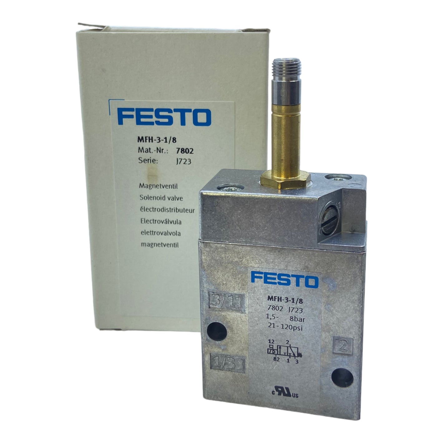 Festo MFH-3-1/8 solenoid valve 7802 can be throttled from 1.5 to 8 bar mechanical spring 