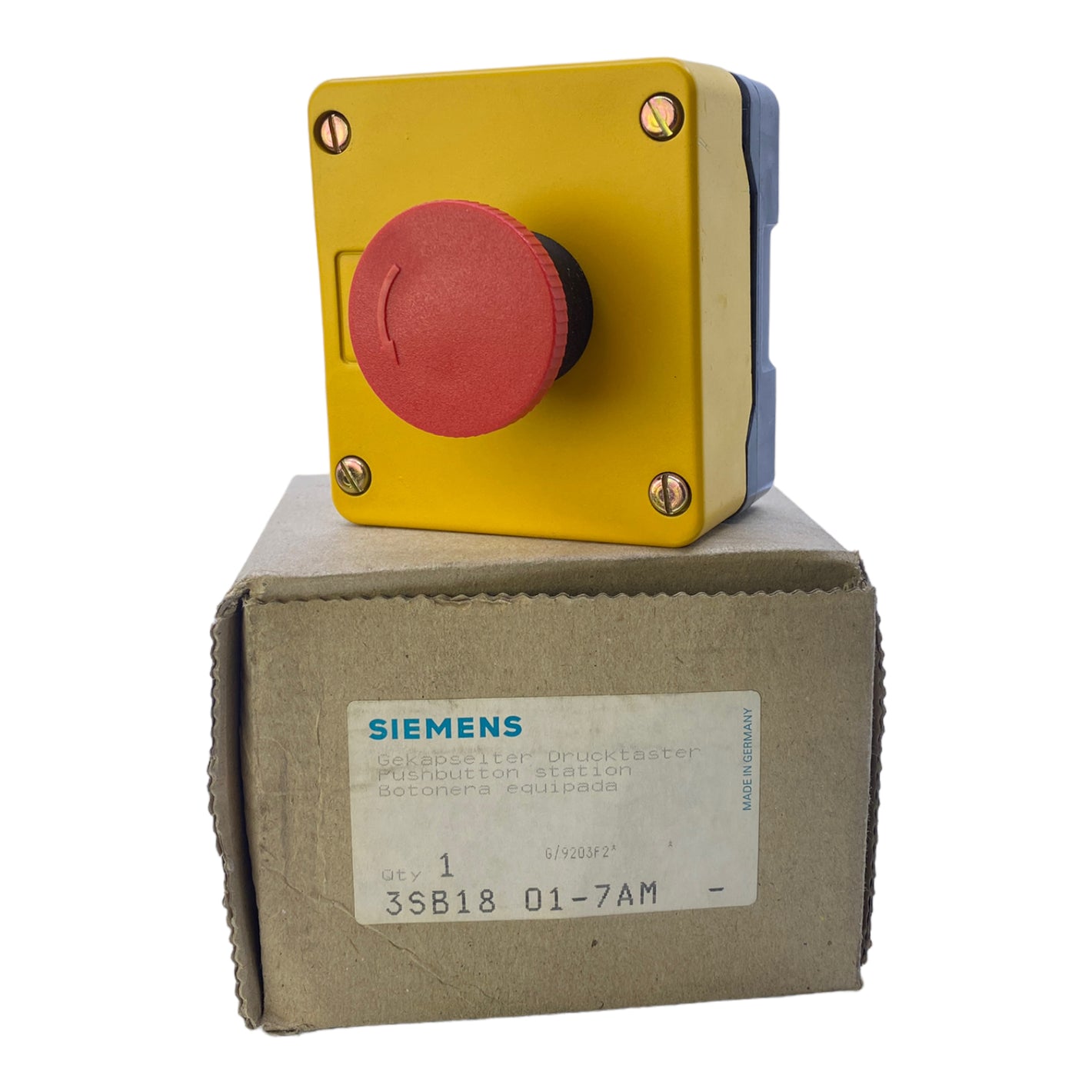 Siemens 3SB1801-7AM Enclosed Pushbutton 10A 500V 