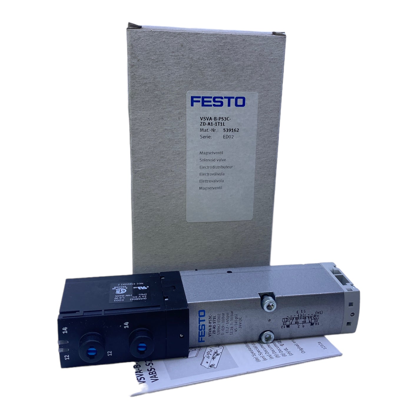 Festo VSVA-B-P53C-ZD-A1-1T1L solenoid valve 539162 24V DC -0.9…10bar 