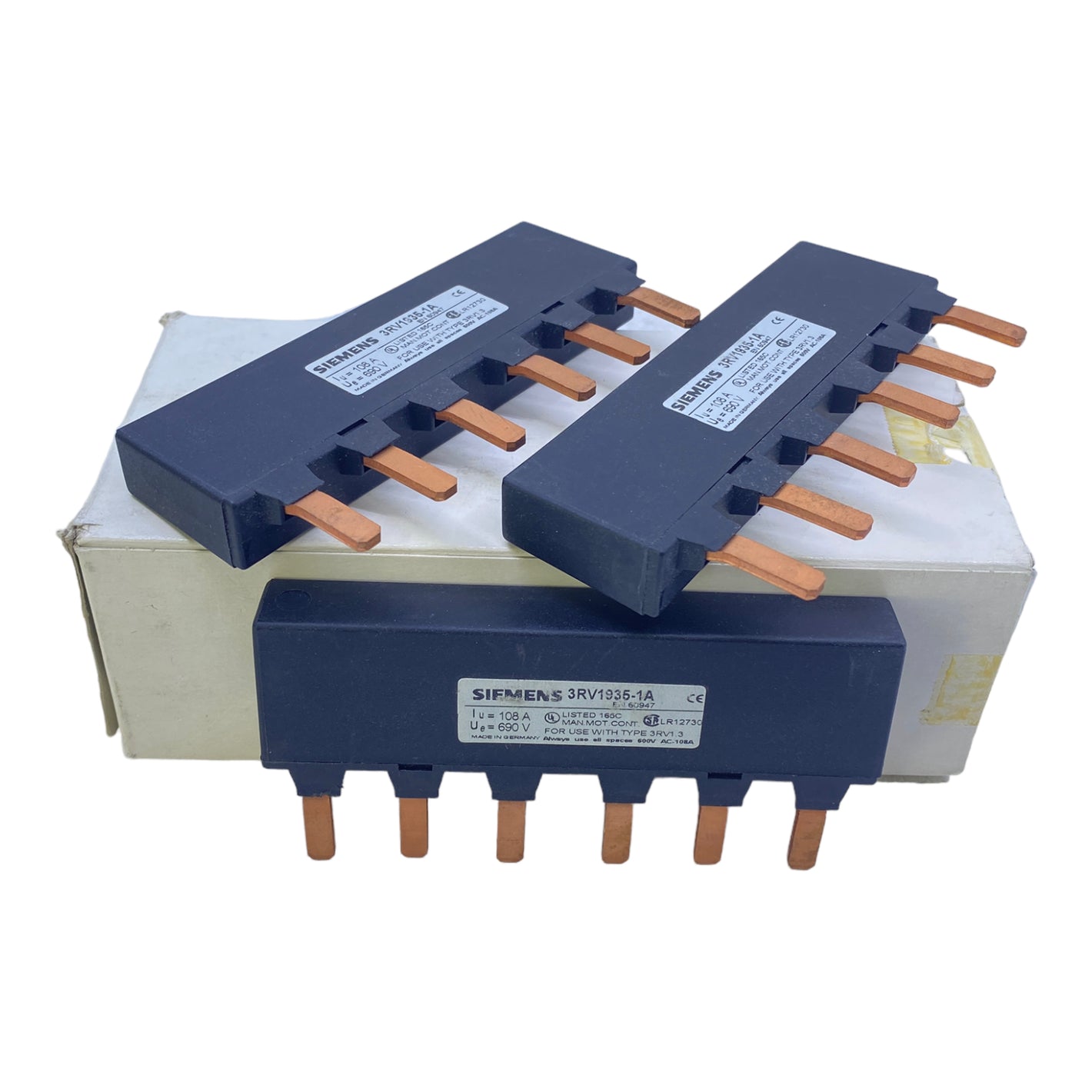 Siemens 3RV1935-1A 3-phase busbar 108A 690V PU: 3PCS 