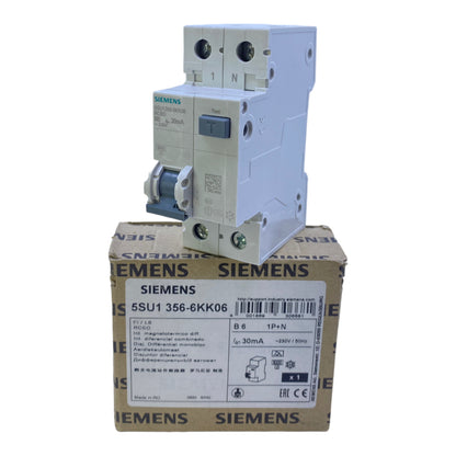 Siemens 5SU1356-6KK06 Schalter 30mA 230V 50Hz 1P+N 2-polig