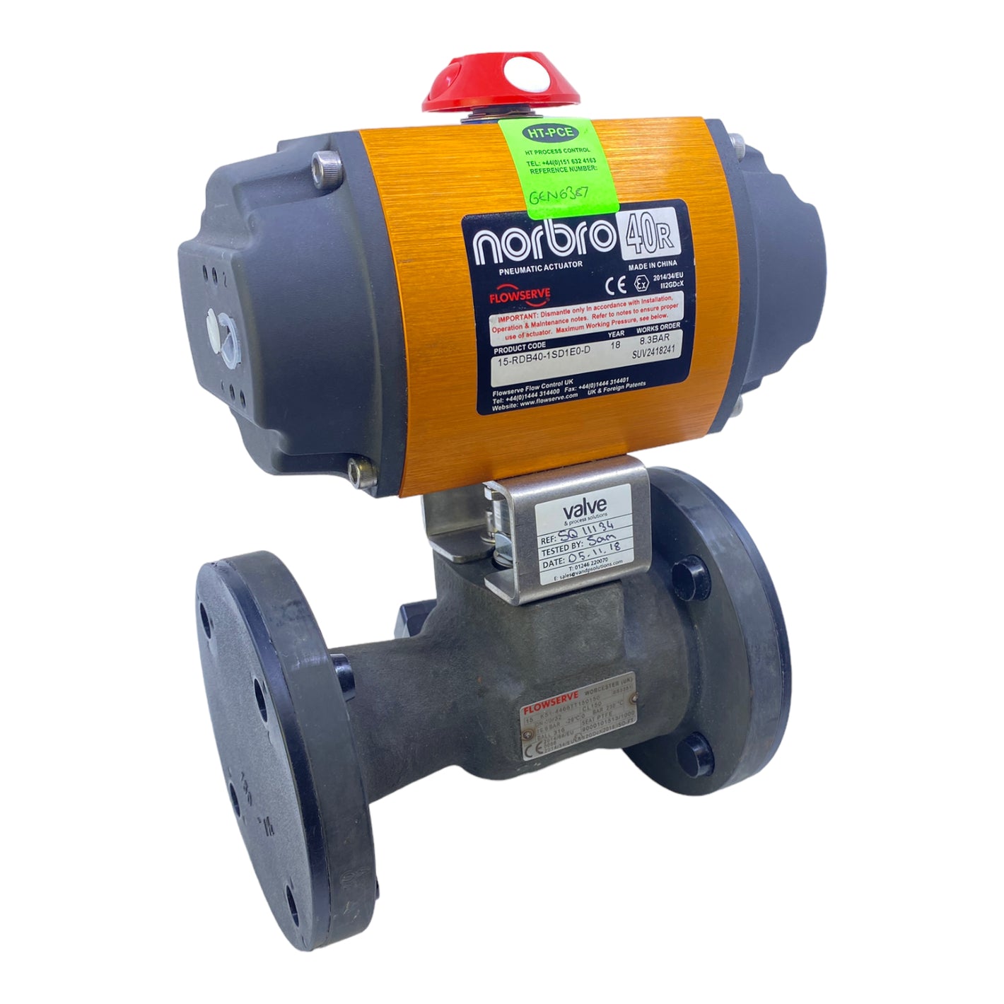 Flowserve 15-RDB40-1SD1E0-D Actuator 8.3 Bar 