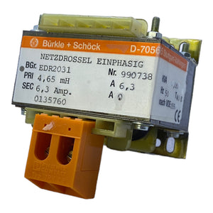 Bürkle+Schöck EDR2031 Transformator 4,65mH 6,3A Hz50
