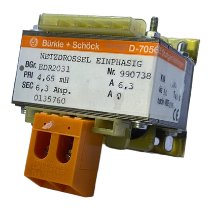 Bürkle+Schöck EDR2031 transformer 4.65mH 6.3A Hz50 