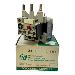 Klöckner Moeller Z1-10 Motorschutzrelais 220/240V AC 6-10A IP120 1NO + 1NC