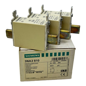 Siemens 3NA3810 fuse insert 500V 25A pack of 3 fuse insert 