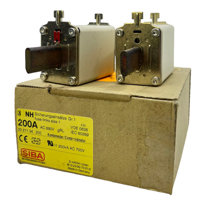 SIBA 2021134.200 fuse insert 200A VE:2pcs. fuse insert 