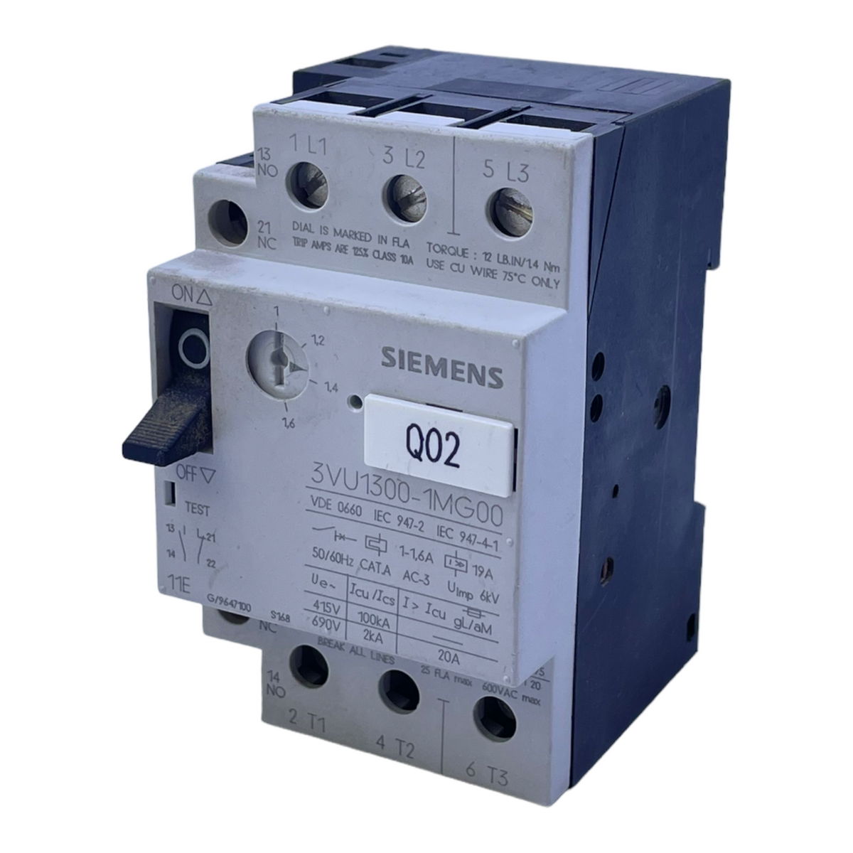 Siemens Leistungsschalter 3VU1300-1MG00 circuit breaker 25A Klammmer fehlt Siemens Leistungsschalter 3VU1300-1MG00 circuit breaker 25A Klammmer fehlt