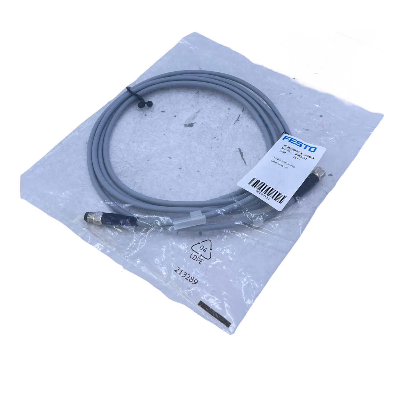 Festo NEBU-M8G3-K-2-M8G3 connecting cable for industrial use 8003131 