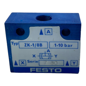 Festo ZK-1/8B AND element 6680 1 to 10 bar, -10 to 60, G1/8, 550 l/min 
