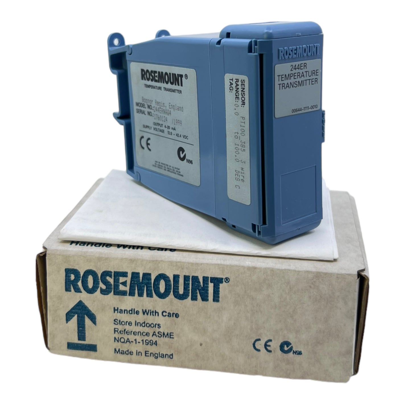 Rosemount 244ERNAQ4 Temperatur Transmitter Output: 4-20mA Supply: 12-42.4 VDC
