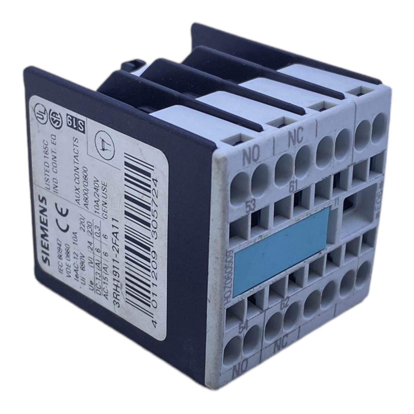 Siemens 3RH1911-2FA11 Hilfsschalterblock 10A 240V DC-13 / AC-15