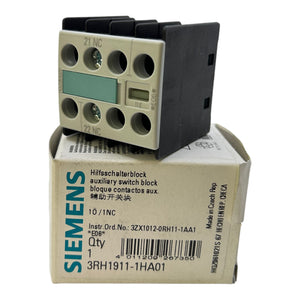 Siemens 3RH1911-1HA01 auxiliary switch block IP20 4-pole 690V 6kV auxiliary switch block 