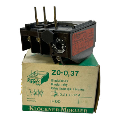 Klöckner Moeller Z0-0,37 Bimetallrelais IP00 750VA 0,21…0,37A Bimetallrelais