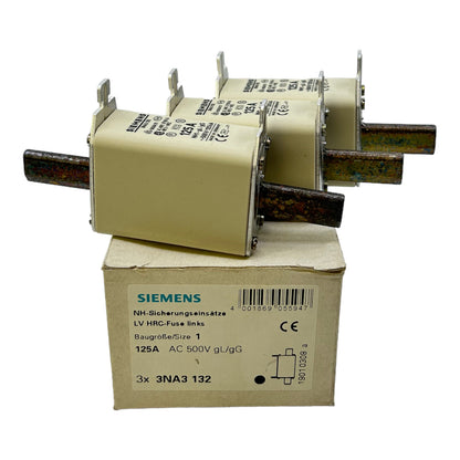 Siemens 3NA3132 Sicherungseinsatz 500V AC 125A VE:3Stk. Sicherung Einsatz