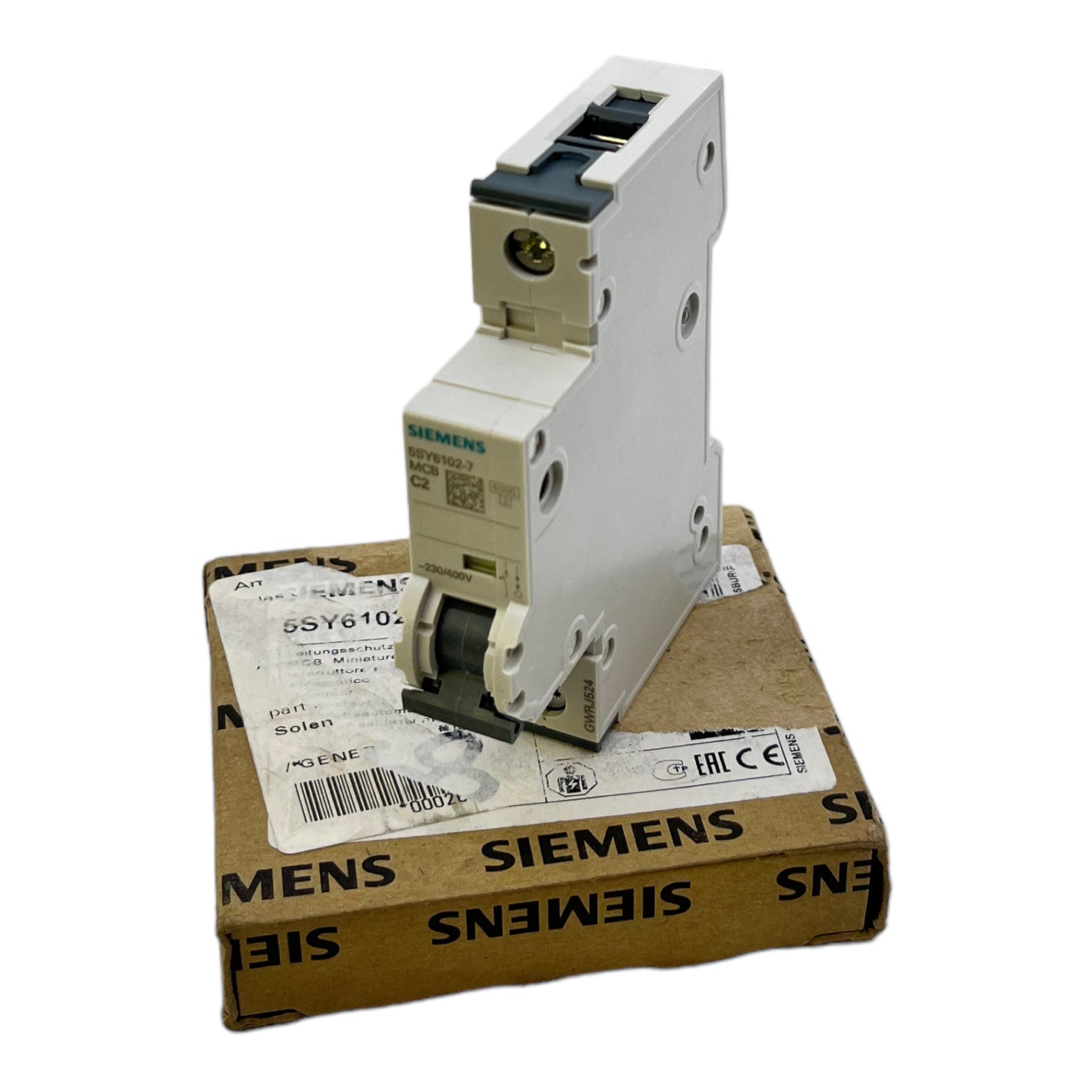 Siemens 5SY6102-7 circuit breaker 2A 230V 400V IP20 5kA 1-pole 