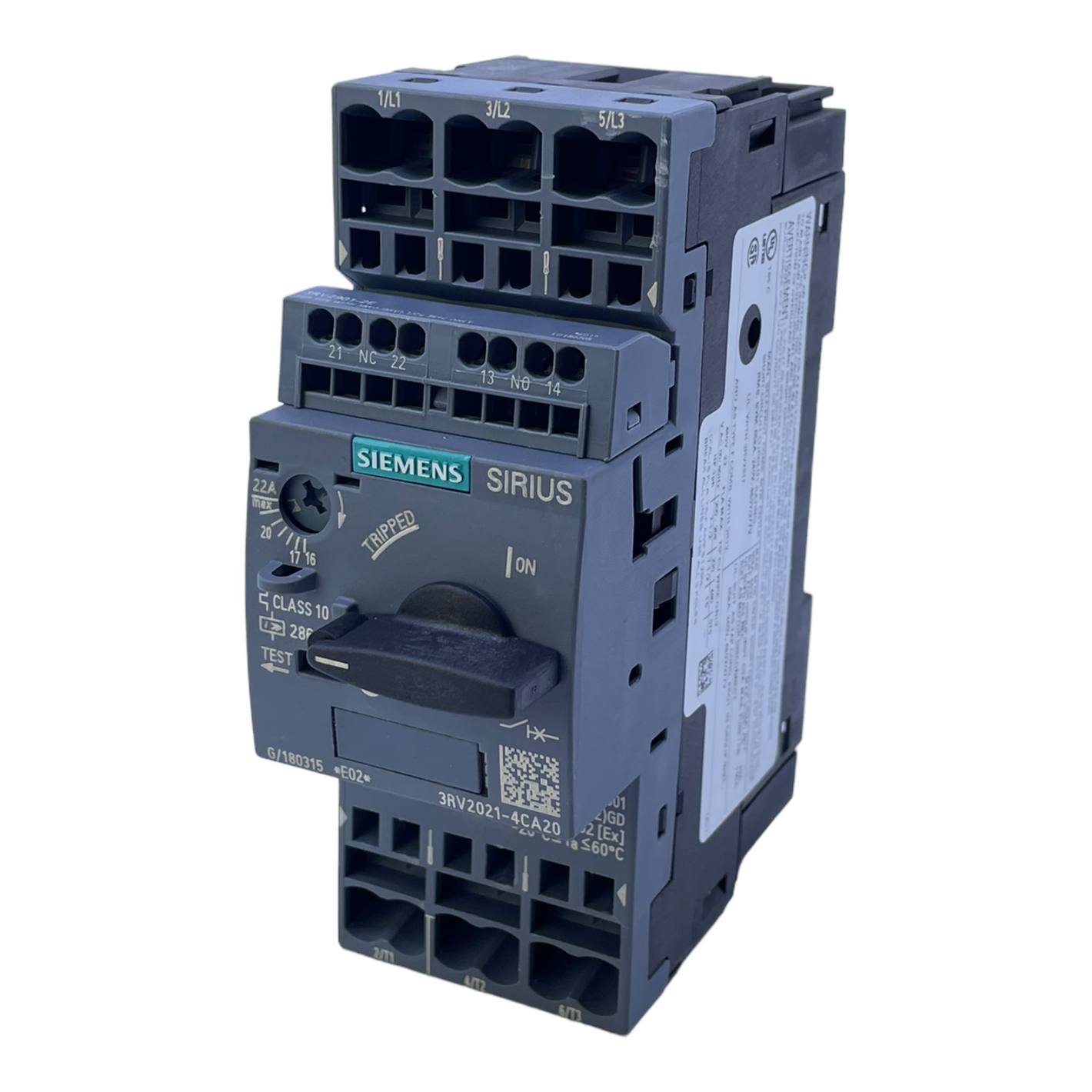 Siemens 3RV2021-4CA20 circuit breaker 240V 50/60Hz 22A circuit breaker