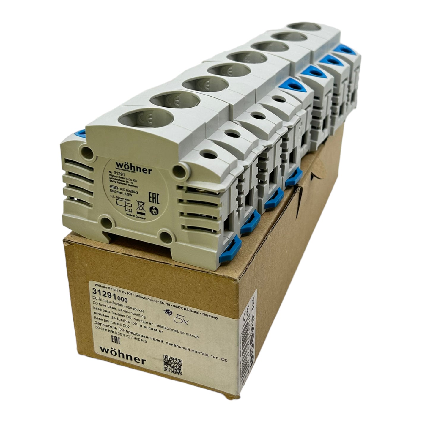 Wöhner 31291000 fuse base 400V 63A 5.5W VE:8STK 