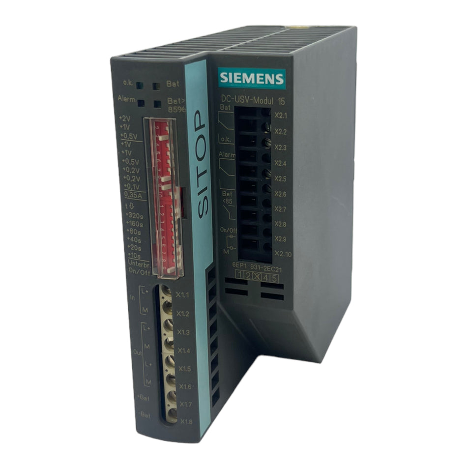 Siemens 6EP1931-2EC21 DC-USV-Modul Ein:24VDC 16A Aus:24VDC 15A max.60°C