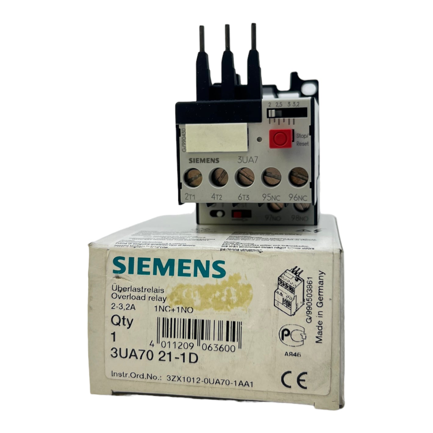 Siemens 3UA7021-1D Überlastrelais 2-3,2A 1NC+1NO Siemens Relais