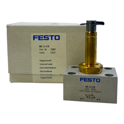 Festo MC-2-1/8 Magnetventil 2187 Pneumatik elektrisch -0,95 bis 7bar 14-105psi