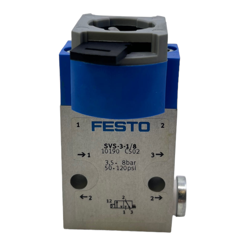 Festo SVS-3-1/8 Fronttafelventil 10190 Pneumatik 3,5...8bar