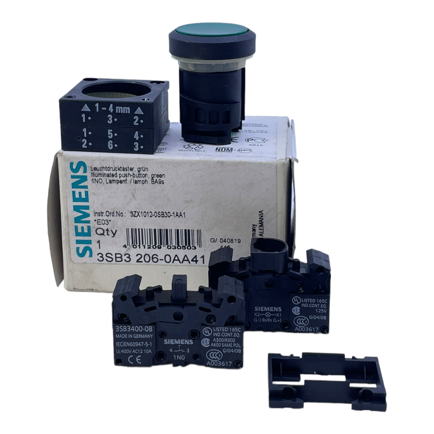 Siemens 3SB3206-0AA41 Leuchtdrucktatser Grün 125V 2,5W