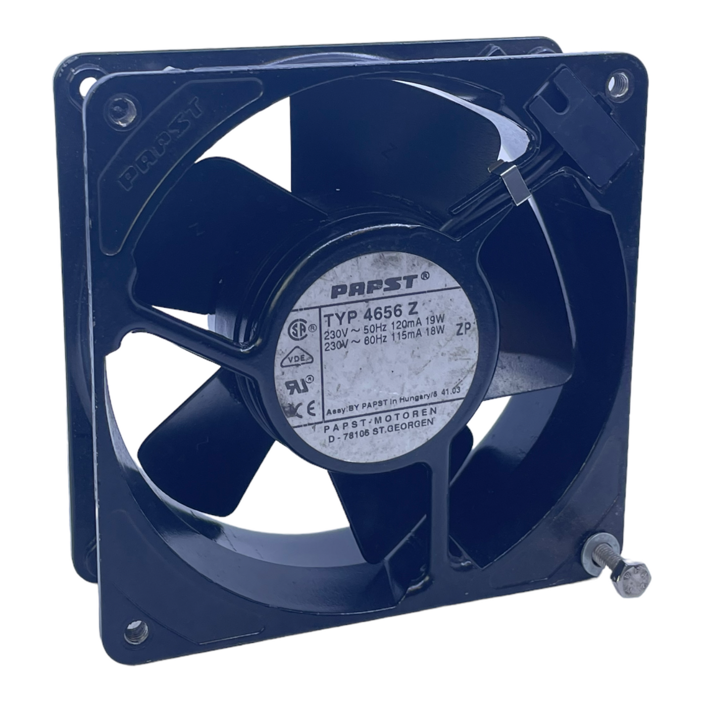 PAPST 4656Z axial fan 230V ~ 50Hz 120mA 19W 230V ~60Hz 115mA 18W PAPST MOTORS