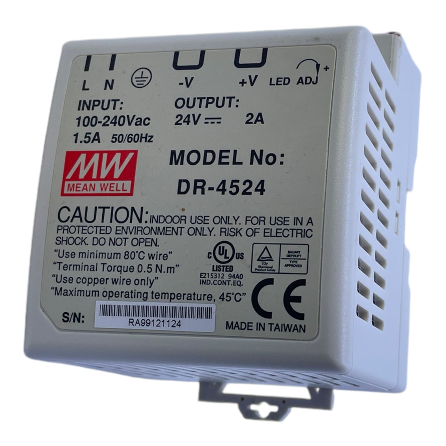 Mean Well DR-4524 Netzteil 24V Mean Well DR-4524 Netzteil 24V DR-4524 24V DR-452