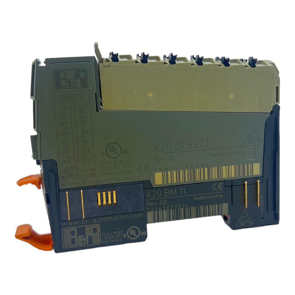 B&R X20DI9371 + X20BM01 Eingangsmodul 4 Eingänge IP20 24V DC 0,18W 1,75W