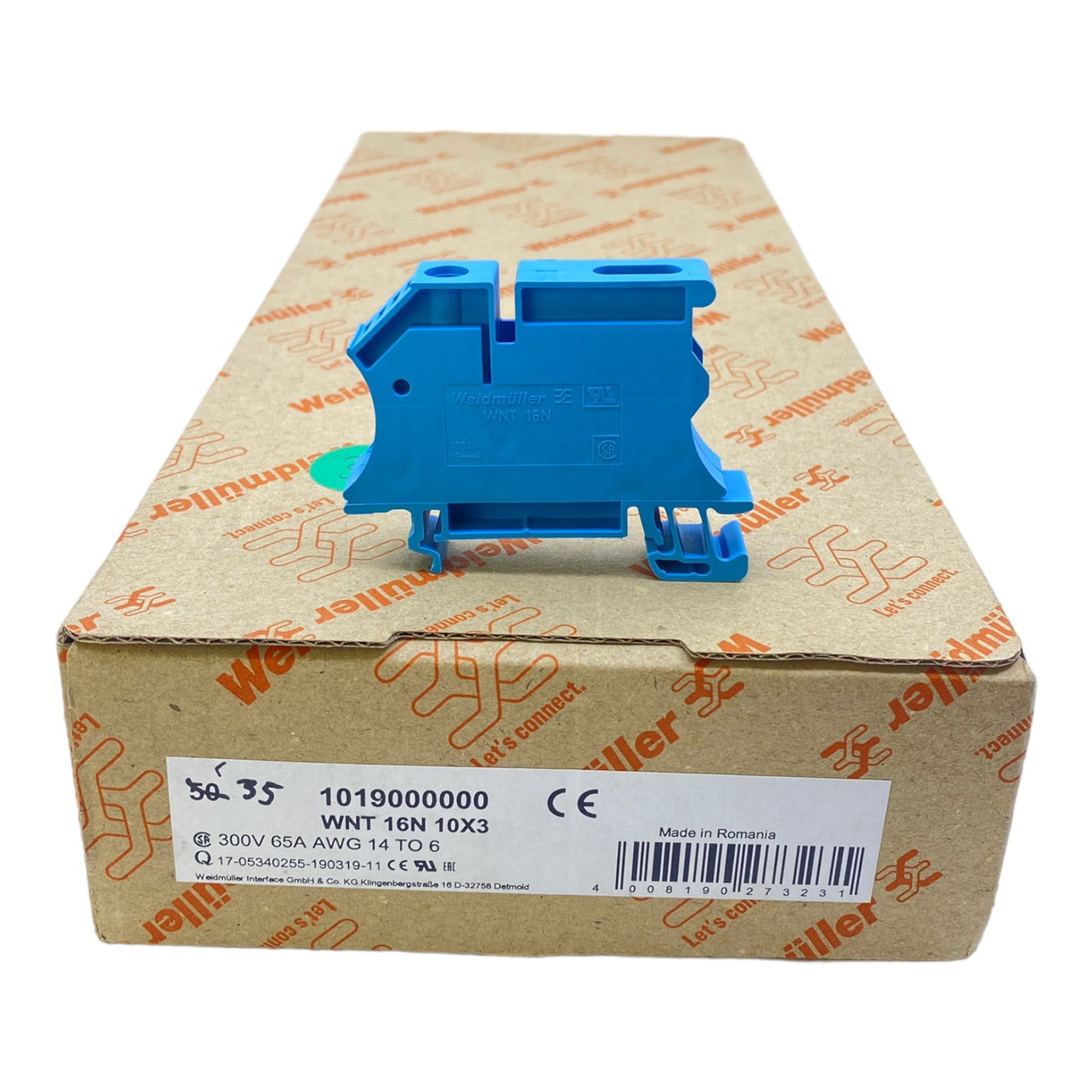 Weidmüller WNT16N10X3 isolating terminal blocks 1019000000 300V 65A PU: 35PCS 
