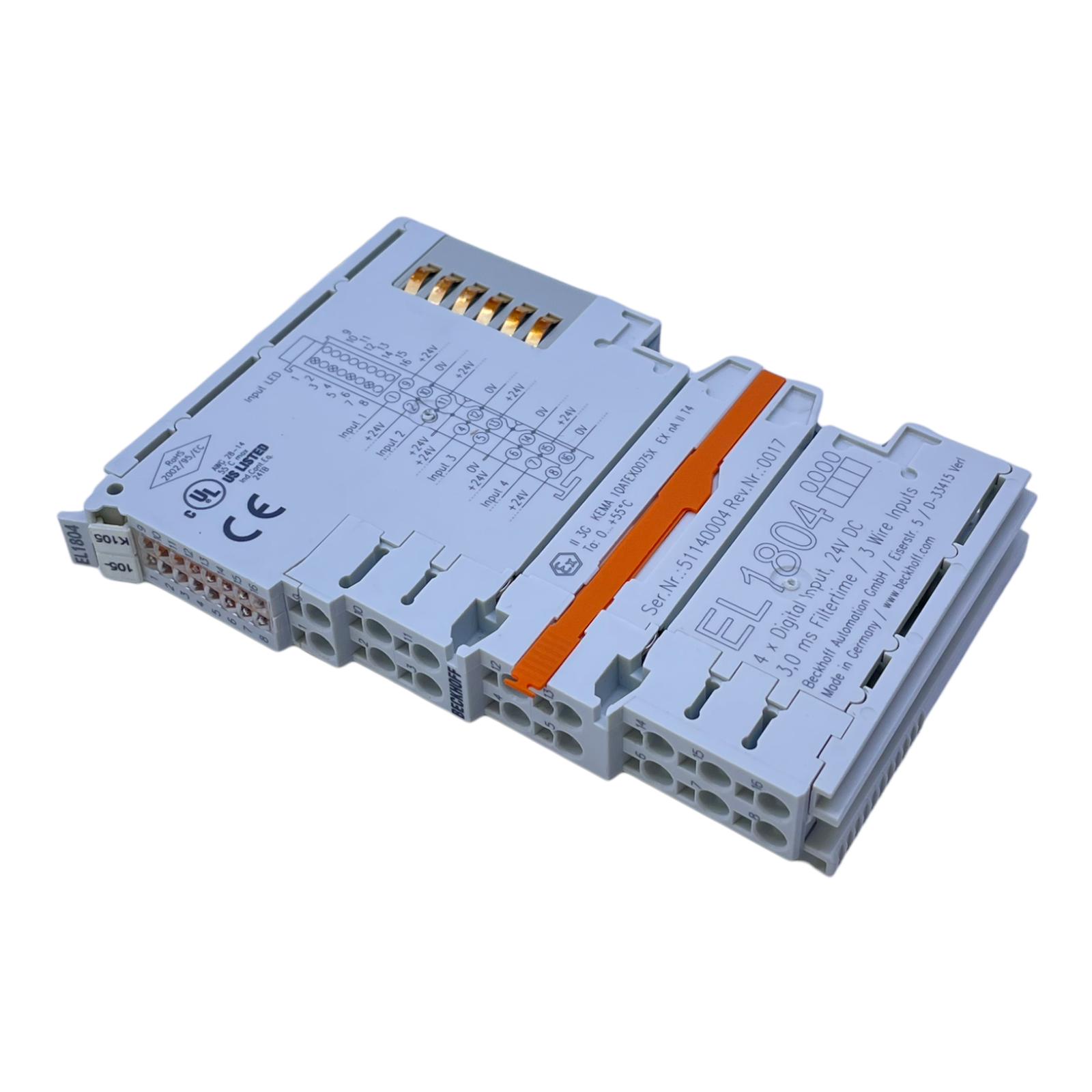 Beckhoff EL1804 input module Digital Inout for industrial use 24V DC