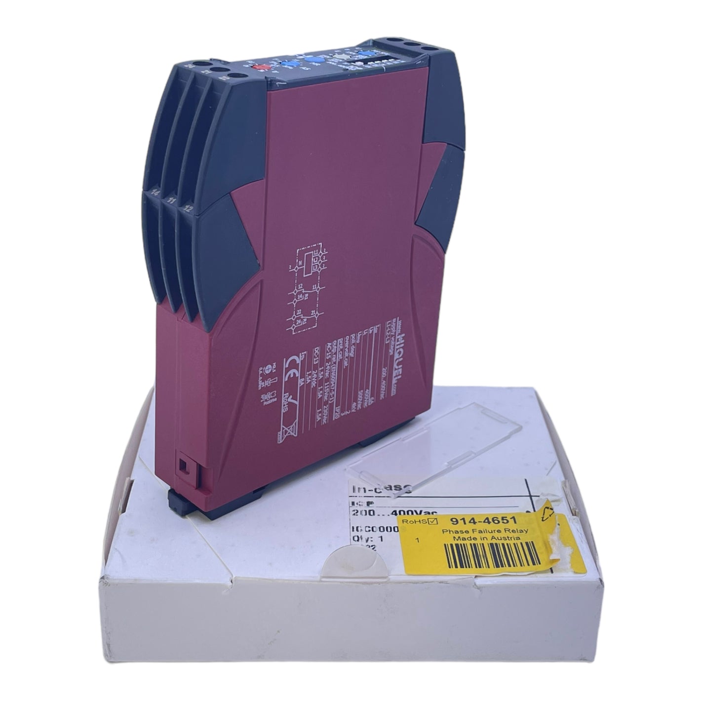 Hiquel ICP200-400 monitoring relay 3-phase 200…400Vac 6A 48…63Hz 2-pole IP20 